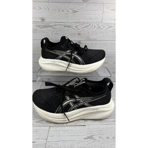 ASICS Gel-Nimbus 27 Shoes Womens Size 7.5 Wide Black Lake Grey Running #77